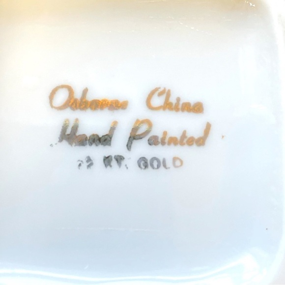Osborne China, petite sugar bowl, floral pattern, hand painted 22 KT gold, EUC - Picture 5 of 5